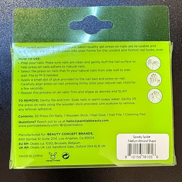 Black and Cream Spider Web Press-On Nails - Picture 2 of 2